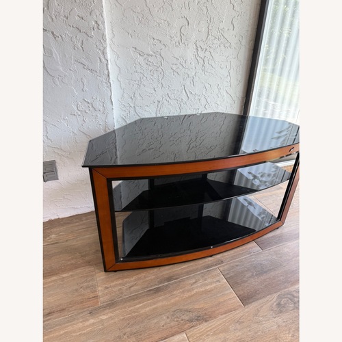 Used Dark Brown Glass Side Table for sale on AptDeco