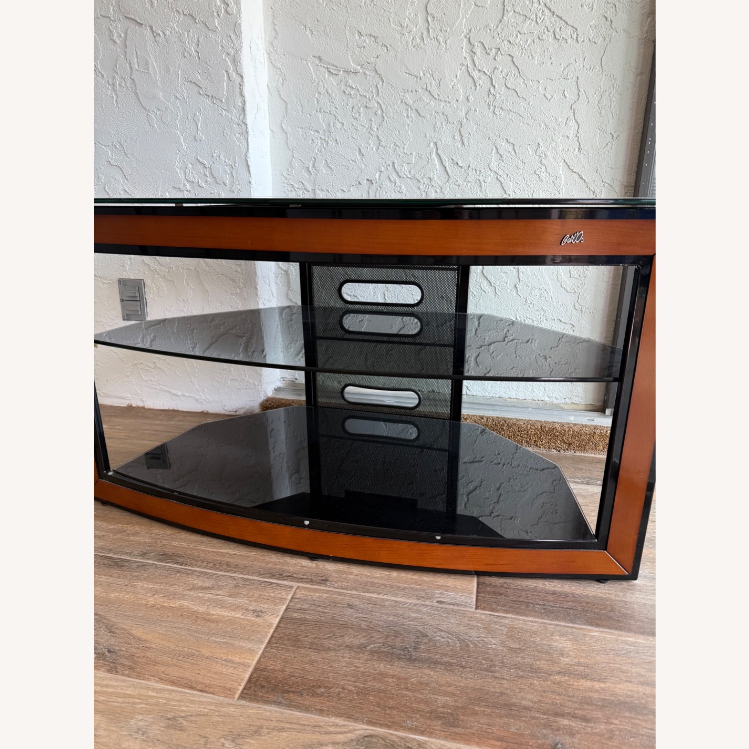 Dark Brown Glass Side Table - image-2