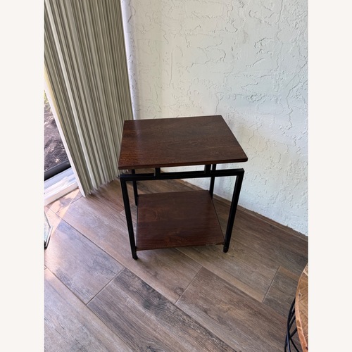 Used Dark Brown Metal Coffee Table for sale on AptDeco