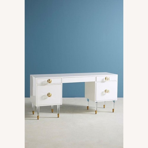 Used Anthropologie Regency White Lacquer Desk for sale on AptDeco