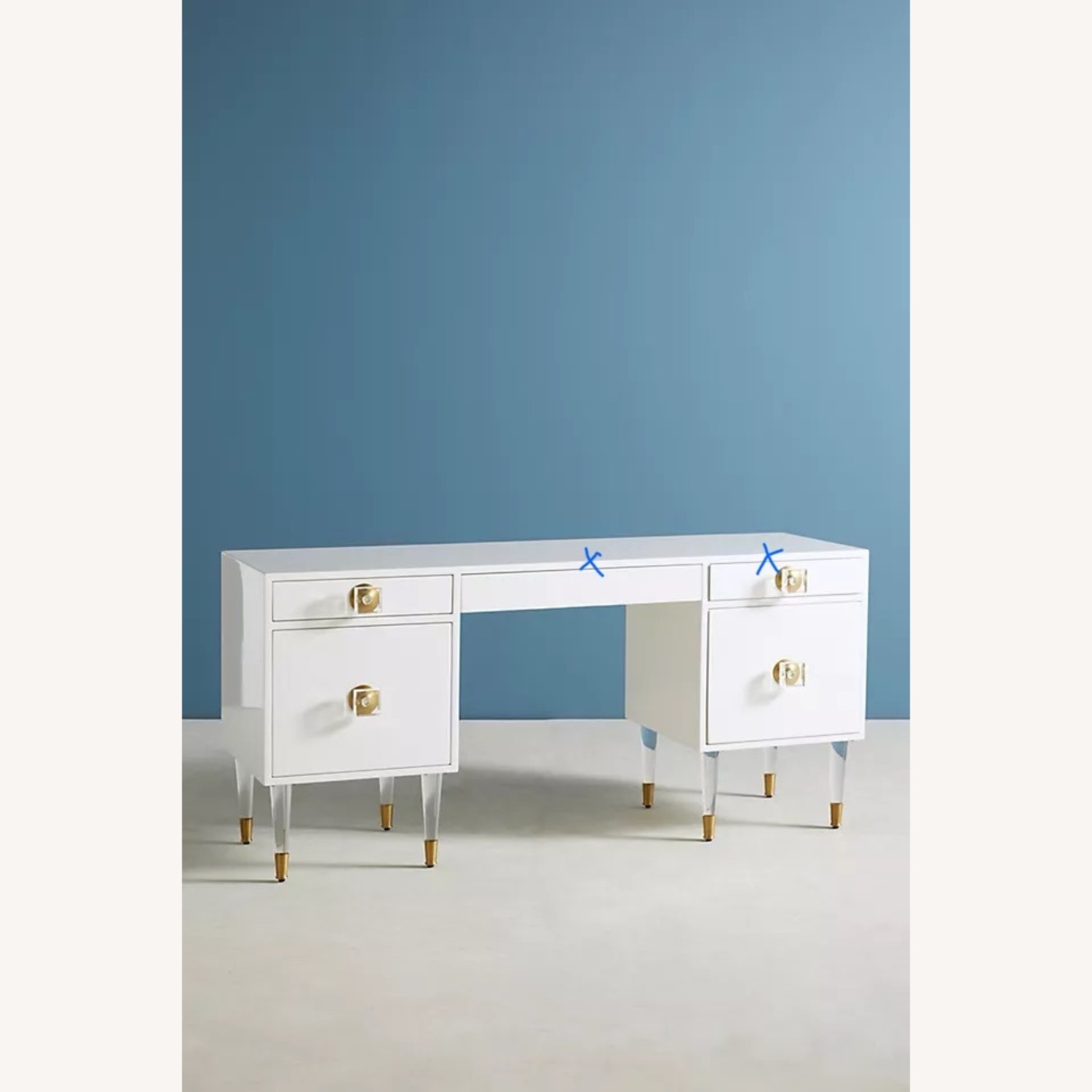 Anthropologie Regency White Lacquer Desk - image-8