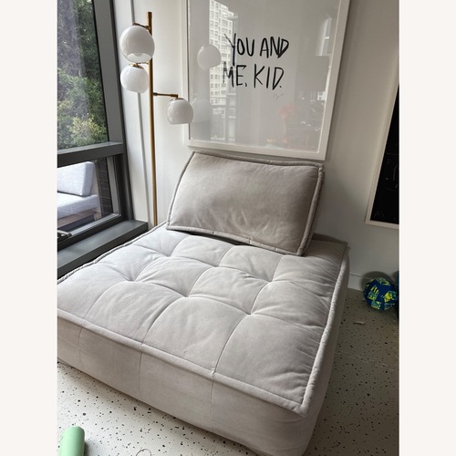 Used Ogden Chaise Lounge - Grey Vintage Cotton for sale on AptDeco