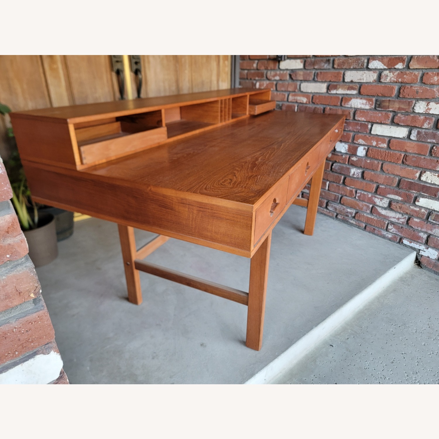 Vintage/Antique Orange Wood Desk - image-2