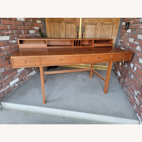 Used Vintage/Antique Orange Wood Desk for sale on AptDeco