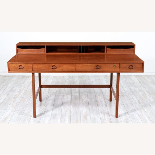 Used Vintage/Antique Orange Wood Desk for sale on AptDeco
