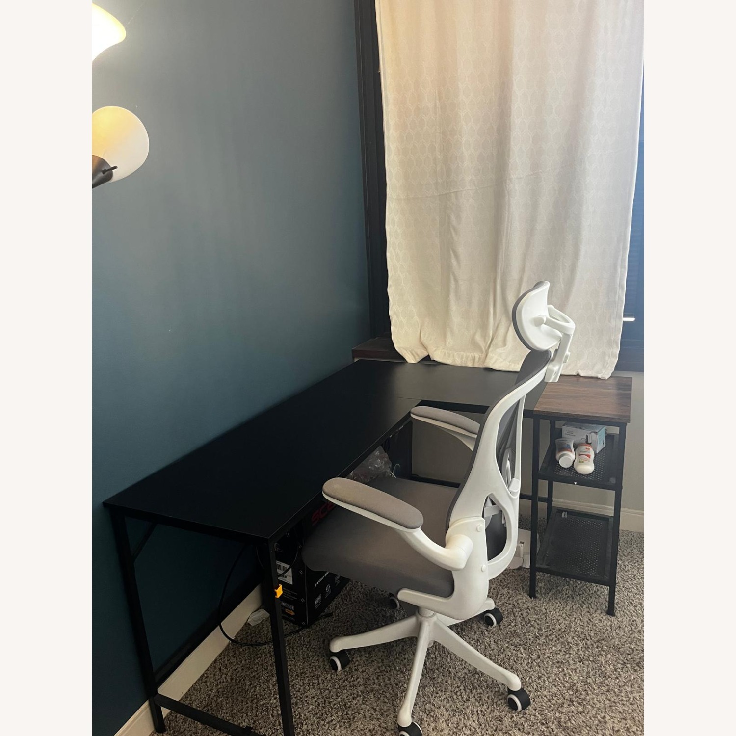White Fabric Office Chair - image-2