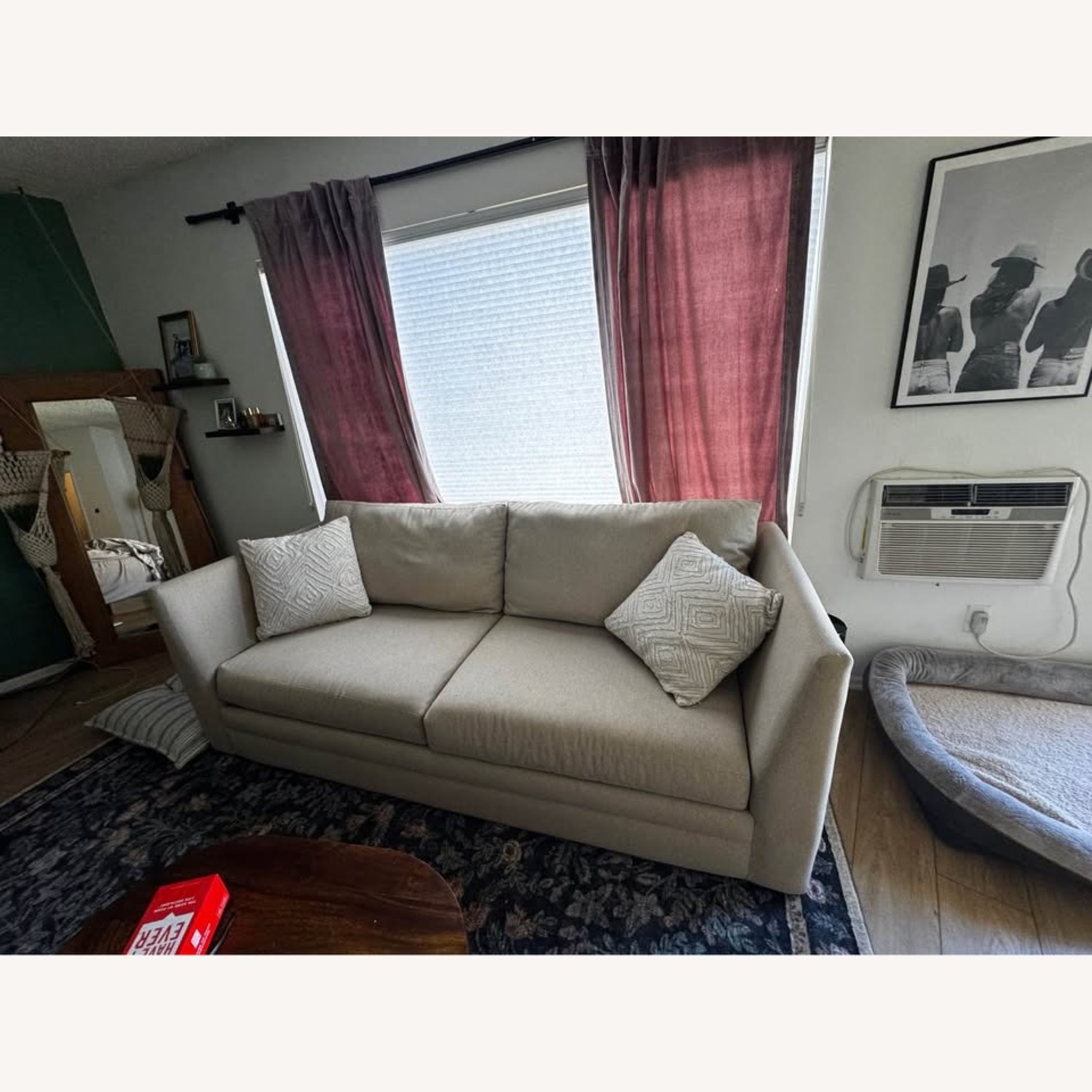 Austen Foam II Beige 86" Condo Sofa- Beach Linen  - image-2