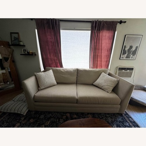 Used Austen Foam II Beige 86" Condo Sofa- Beach Linen  for sale on AptDeco