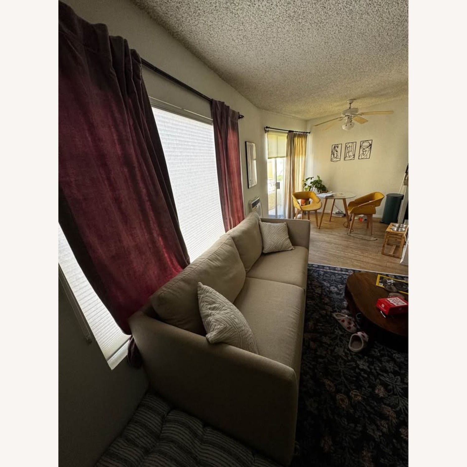 Austen Foam II Beige 86" Condo Sofa- Beach Linen  - image-3