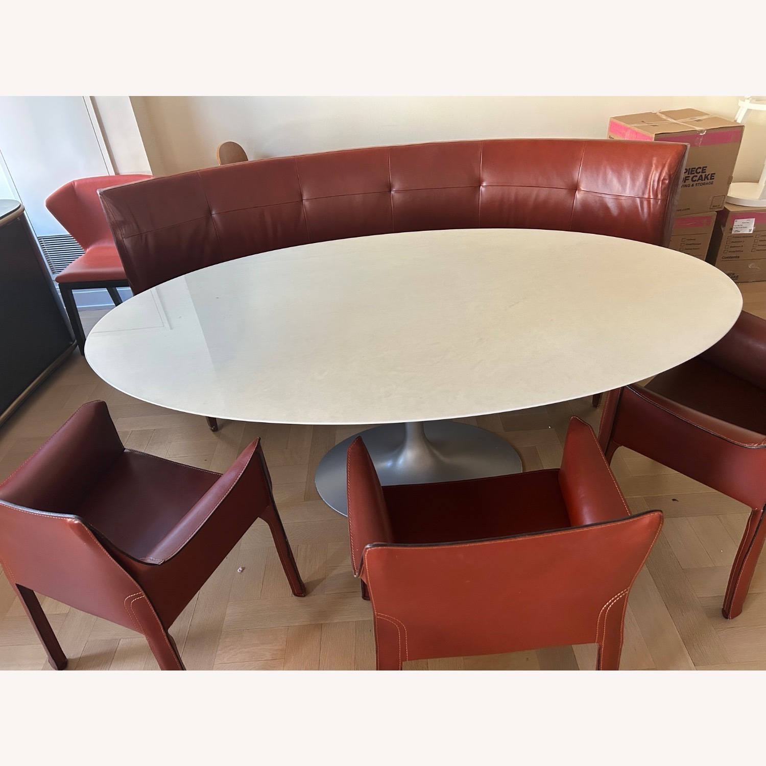 Knoll Tulip Oval Dining Table - White - image-1