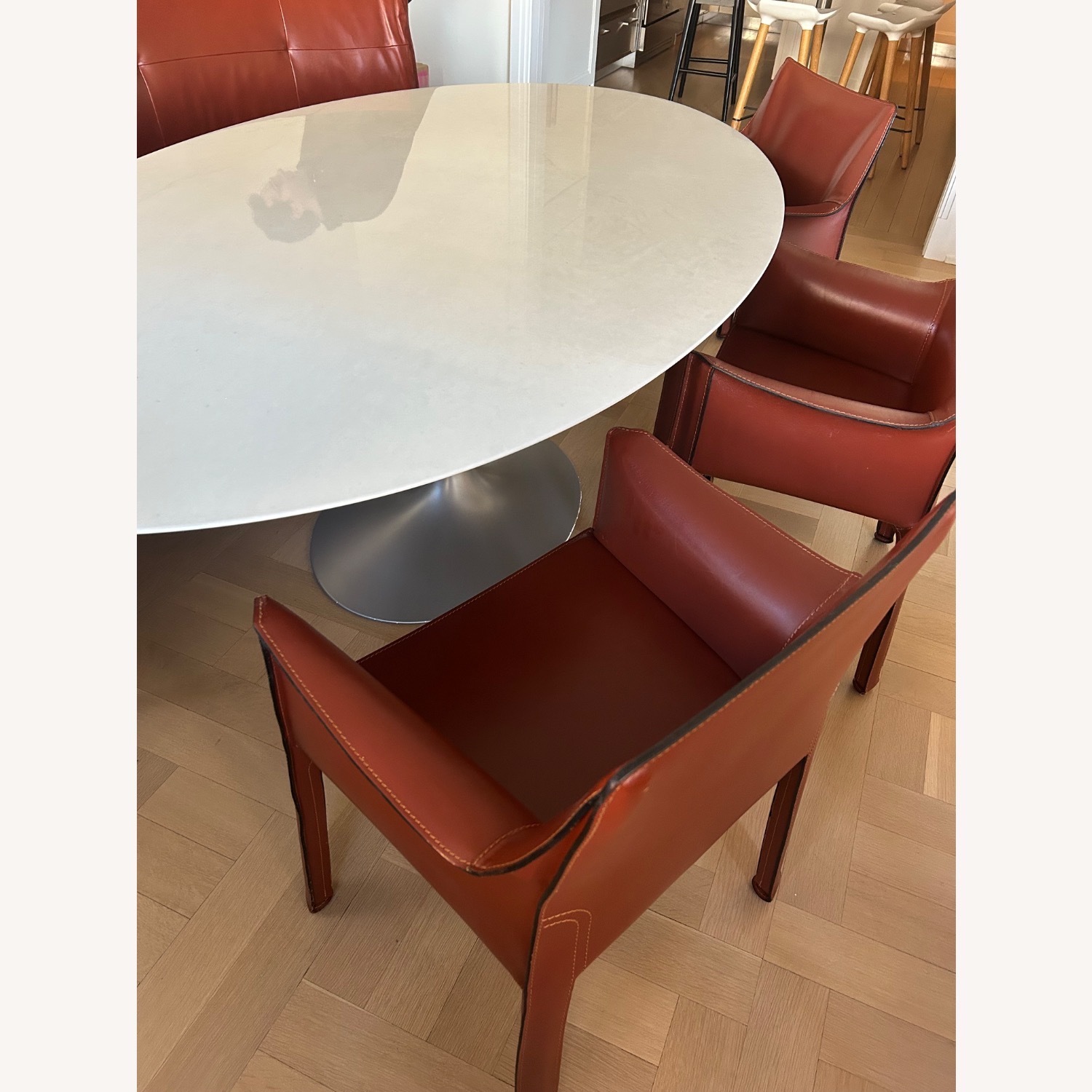 Knoll Tulip Oval Dining Table - White - image-2