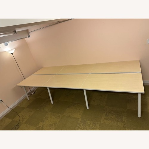 Used Poppin White Wood Desk for sale on AptDeco