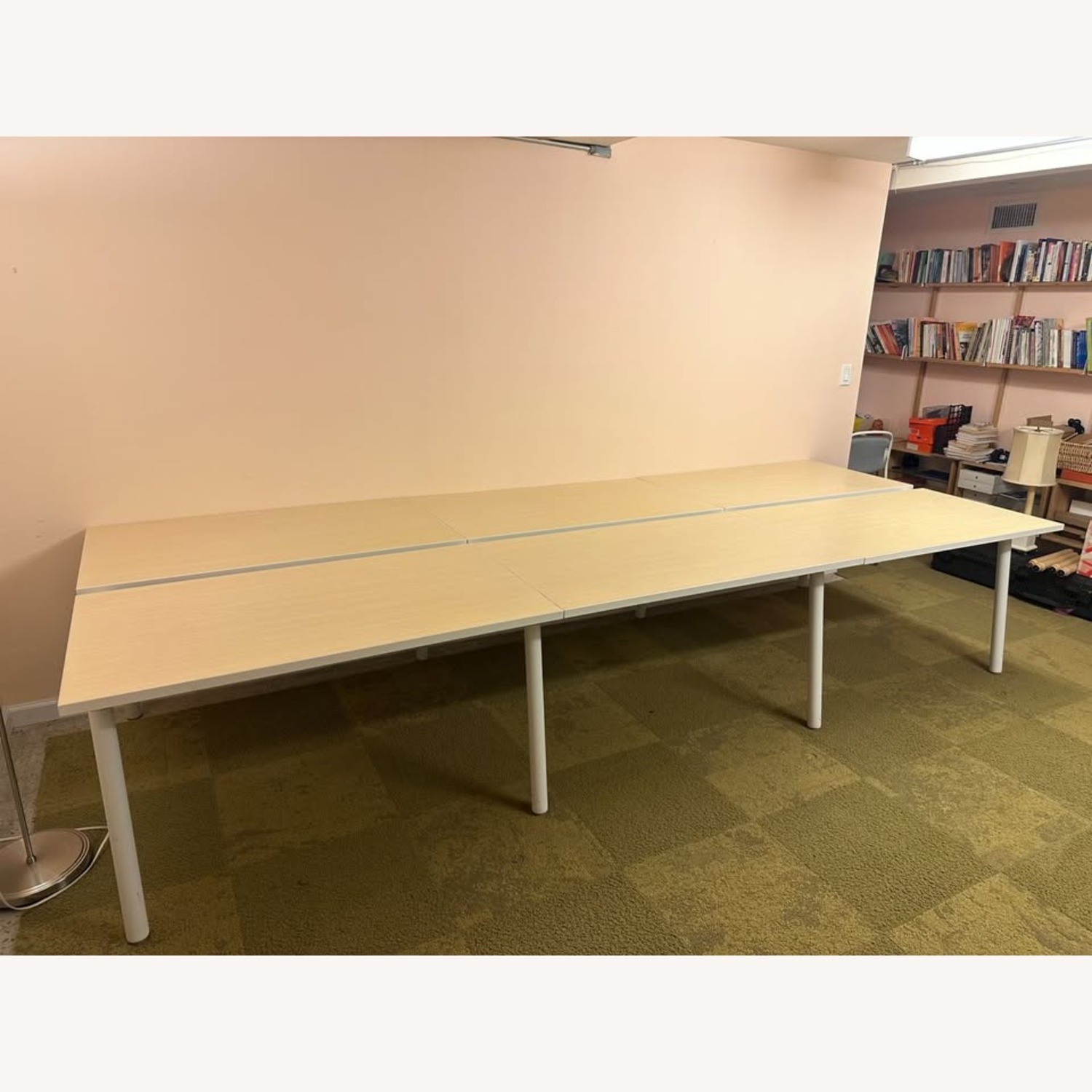 Poppin White Wood Desk - image-4