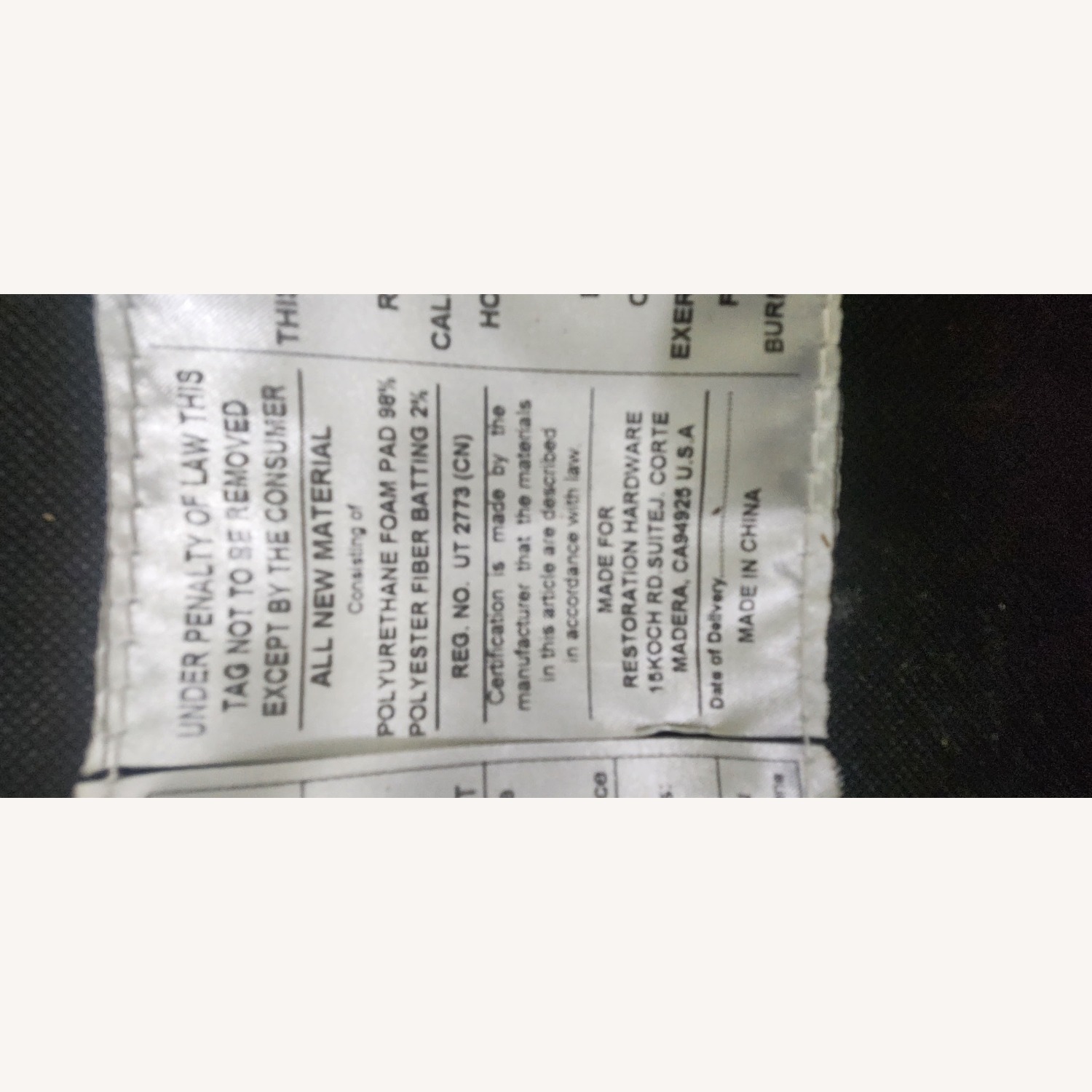 Restoration Hardware French Contemporary Square Fabric Dining chair - image-3