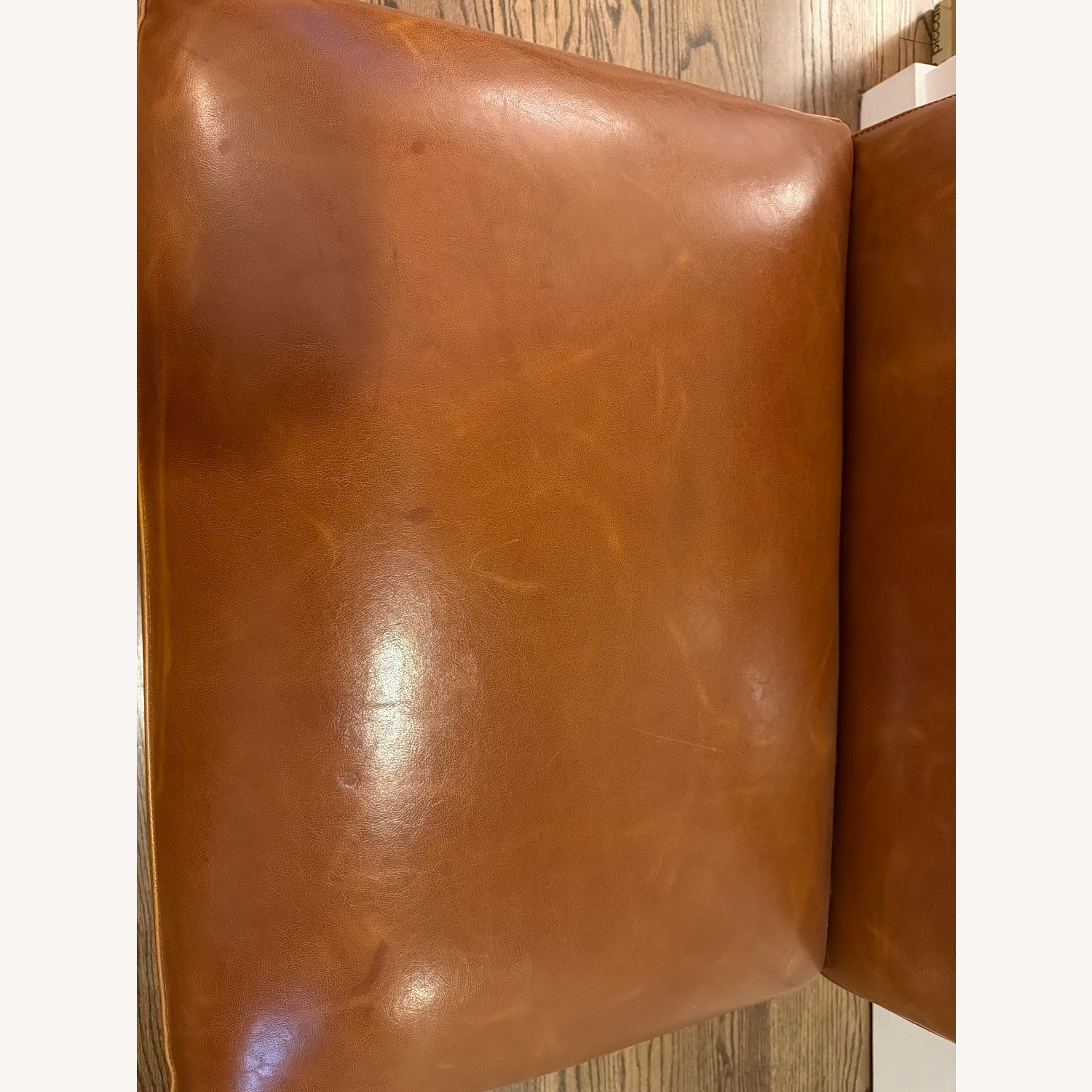 World Market Light Brown Leather Accent Chair - image-3