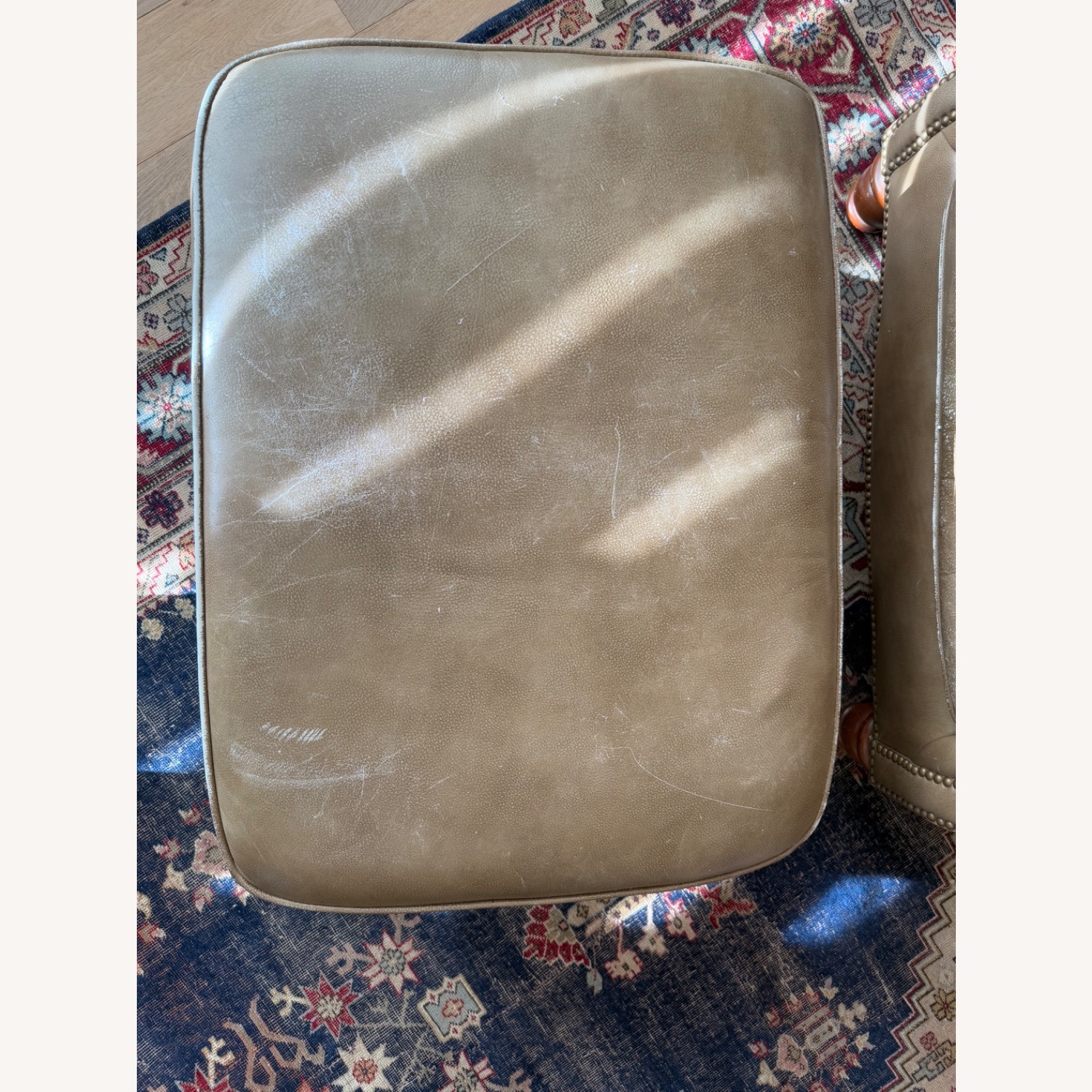 Bernhardt Light Brown Leather Armchair - image-5