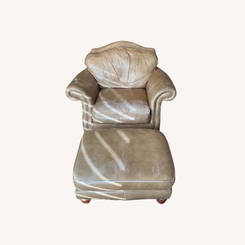 Used Bernhardt Light Brown Leather Armchair for sale on AptDeco