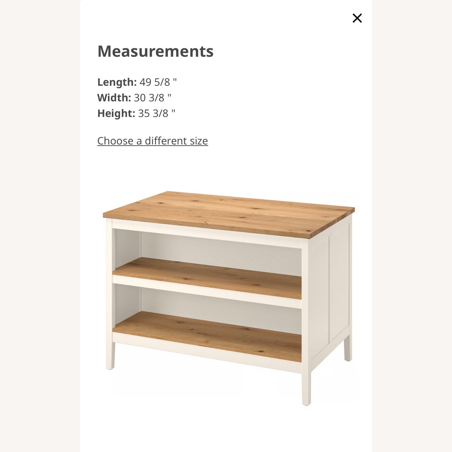 IKEA Tornviken White Kitchen Island - image-1