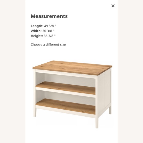 Used IKEA Tornviken White Kitchen Island for sale on AptDeco