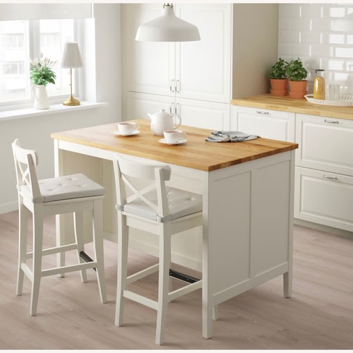 Used IKEA Tornviken White Kitchen Island for sale on AptDeco