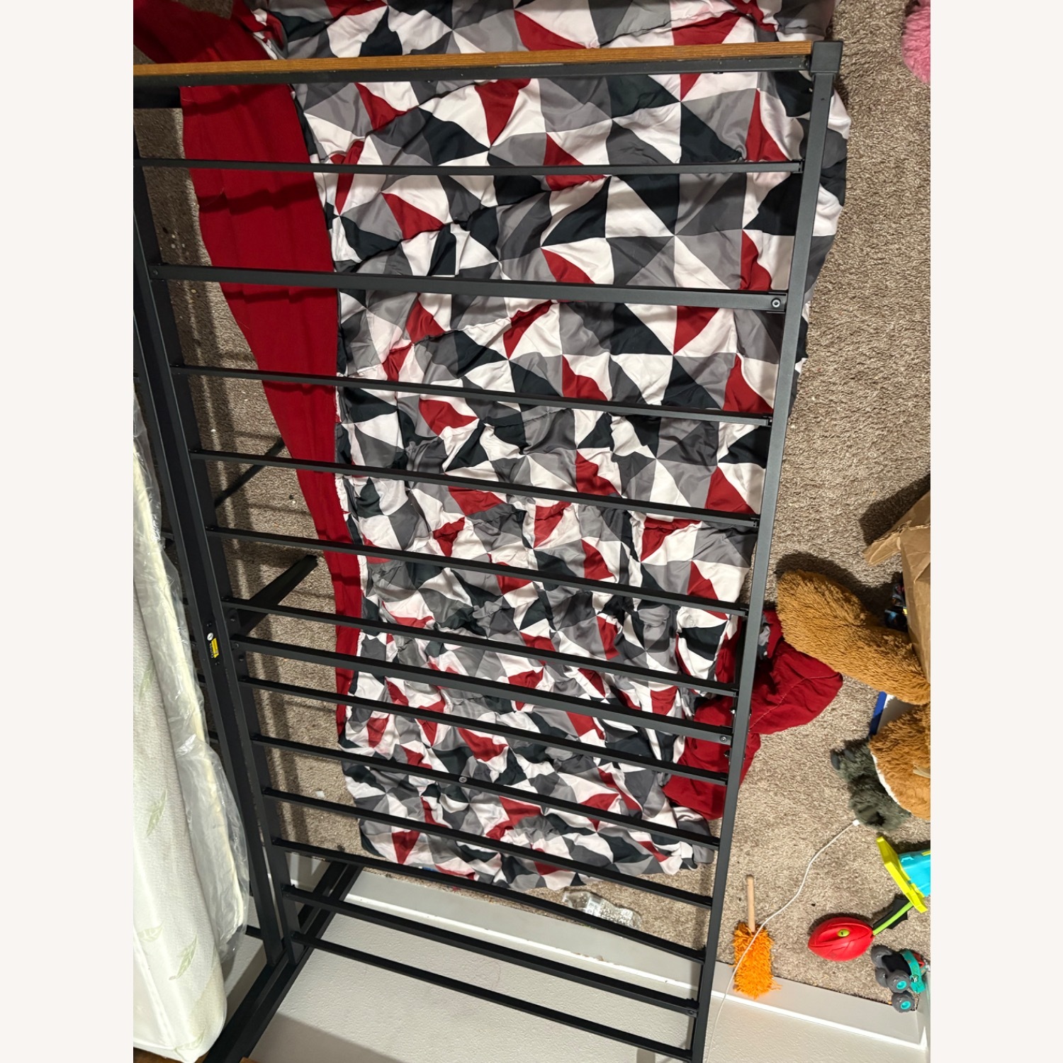 2 Light Brown Metal Twin Bed Frames - image-1