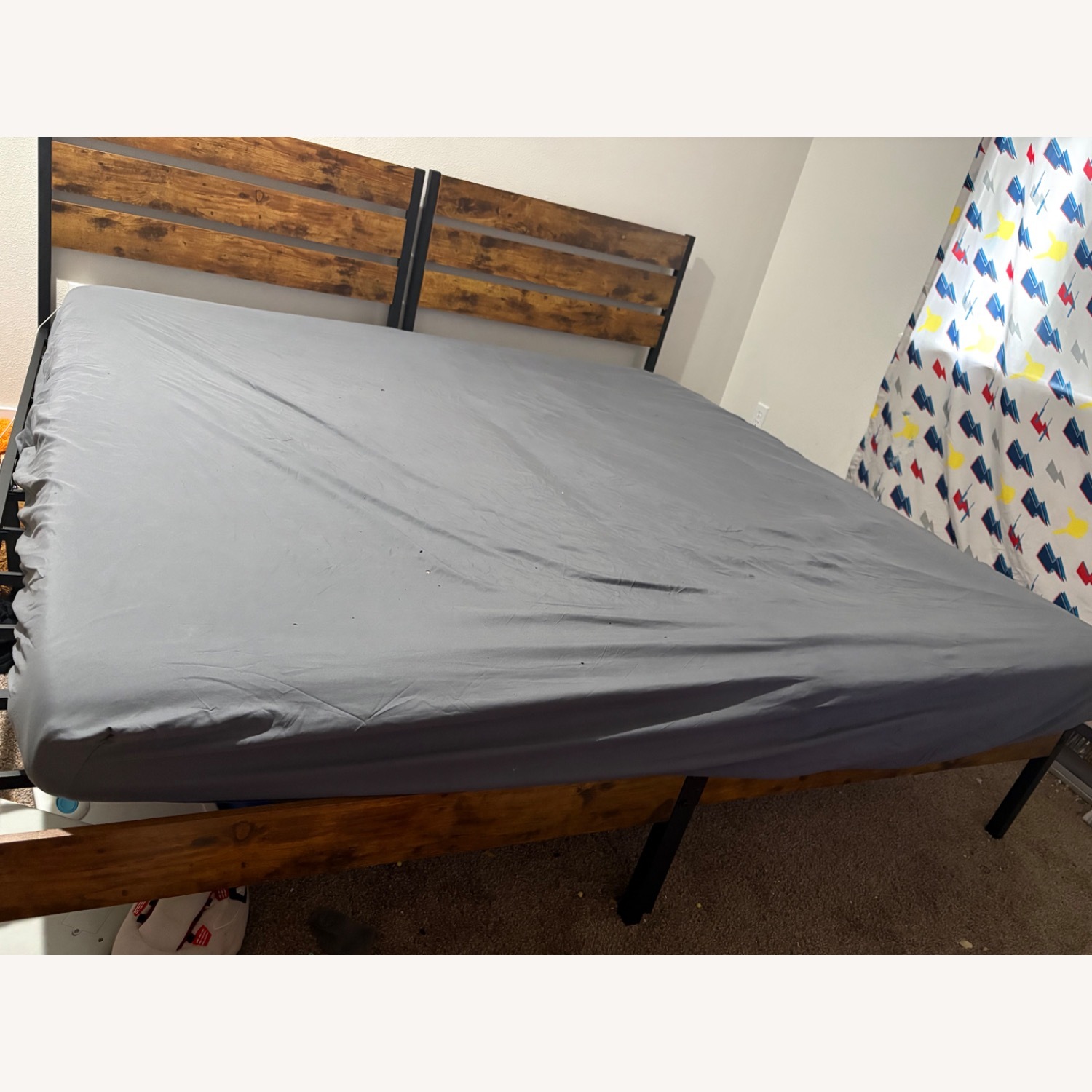 2 Light Brown Metal Twin Bed Frames - image-2