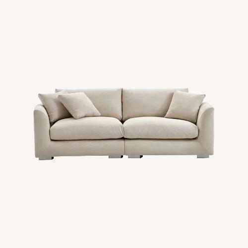 Used Valyou Furniture Natural 3+ Seater Sofa & Ottoman for sale on AptDeco