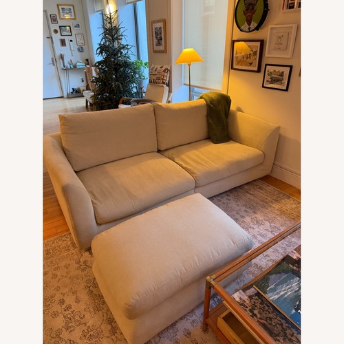 Used Valyou Furniture Natural 3+ Seater Sofa & Ottoman for sale on AptDeco