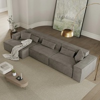 Dark Gray Fabric 3+ Seater Sofa