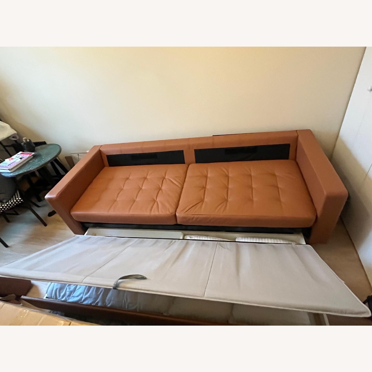 IKEA Leather Sleeper Sofa - image-5