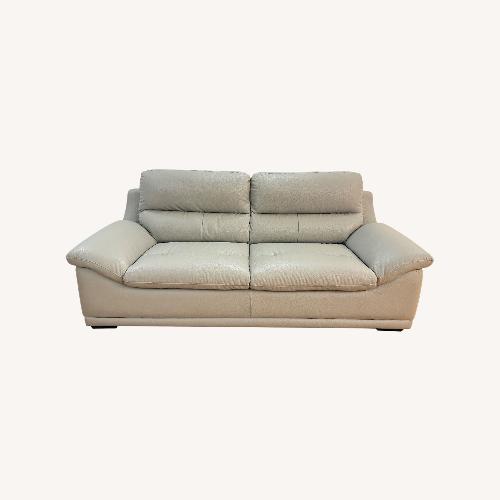 Used Light Gray Leather 2 Seater Sofa for sale on AptDeco