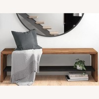 Wayfair Dark Brown Wooden Bench w Lower Shelf