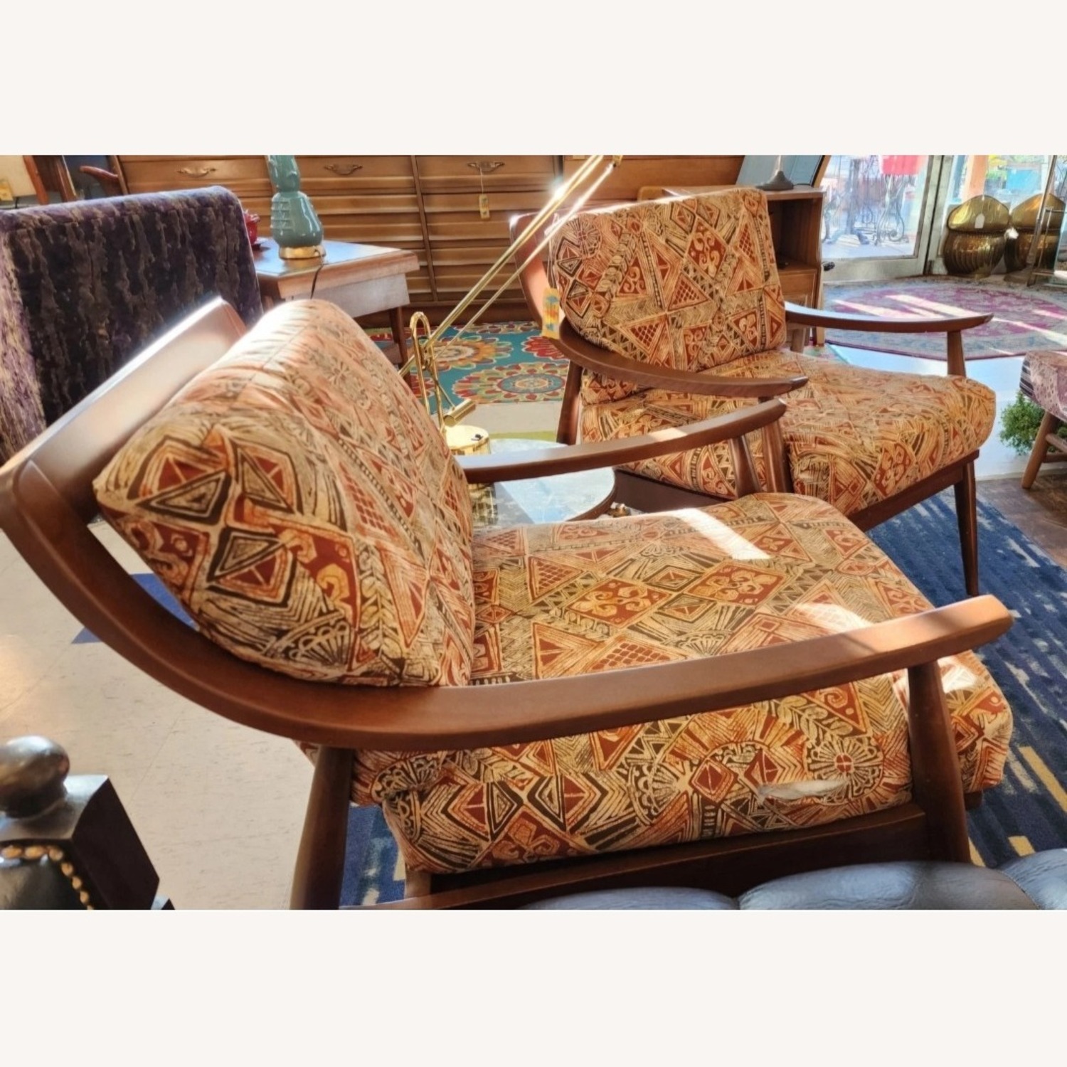 Pair Of 1950s Danish Walnut Lounge Chairs - image-1