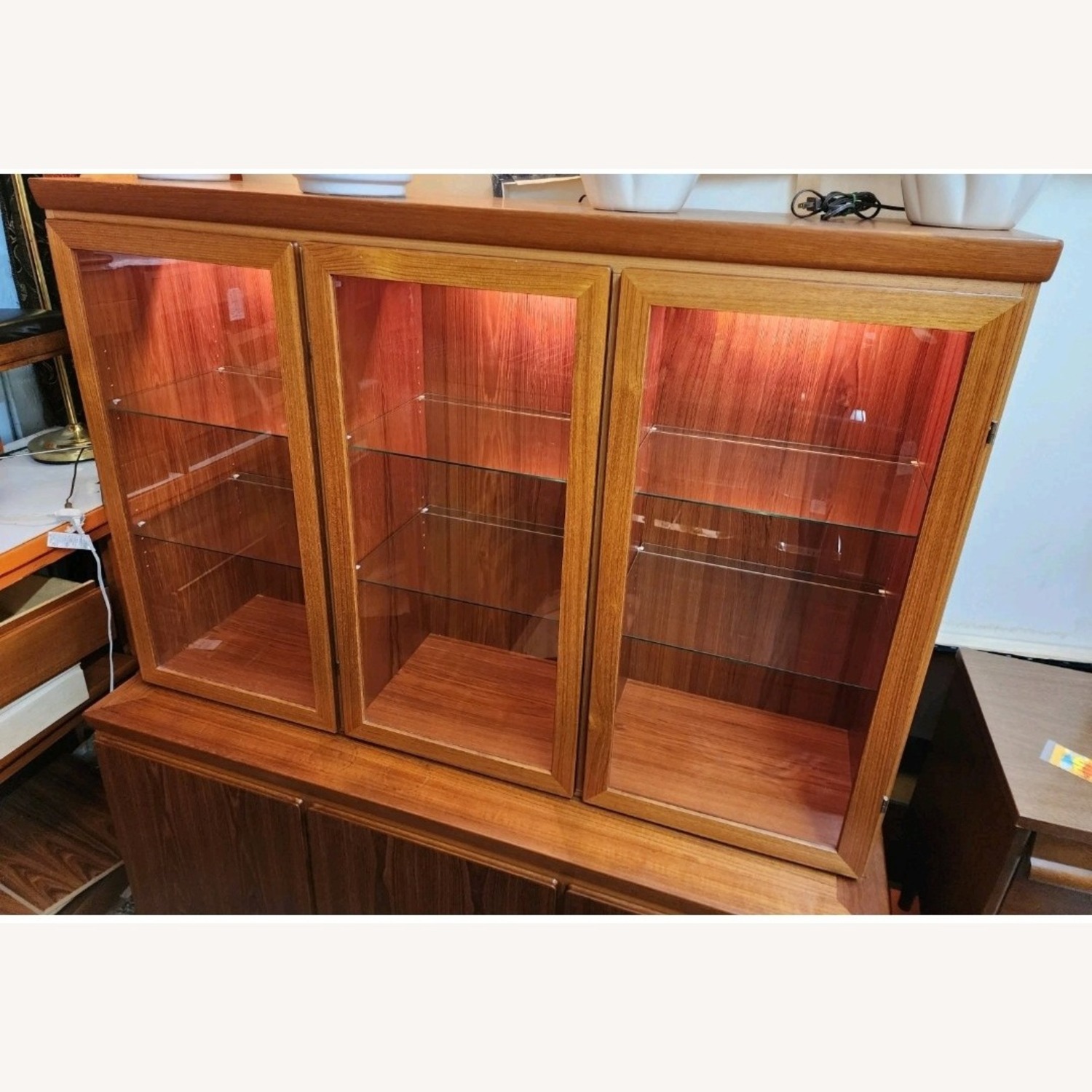 Danish Modern Skovby  2 Piece Teak Hutch - image-12