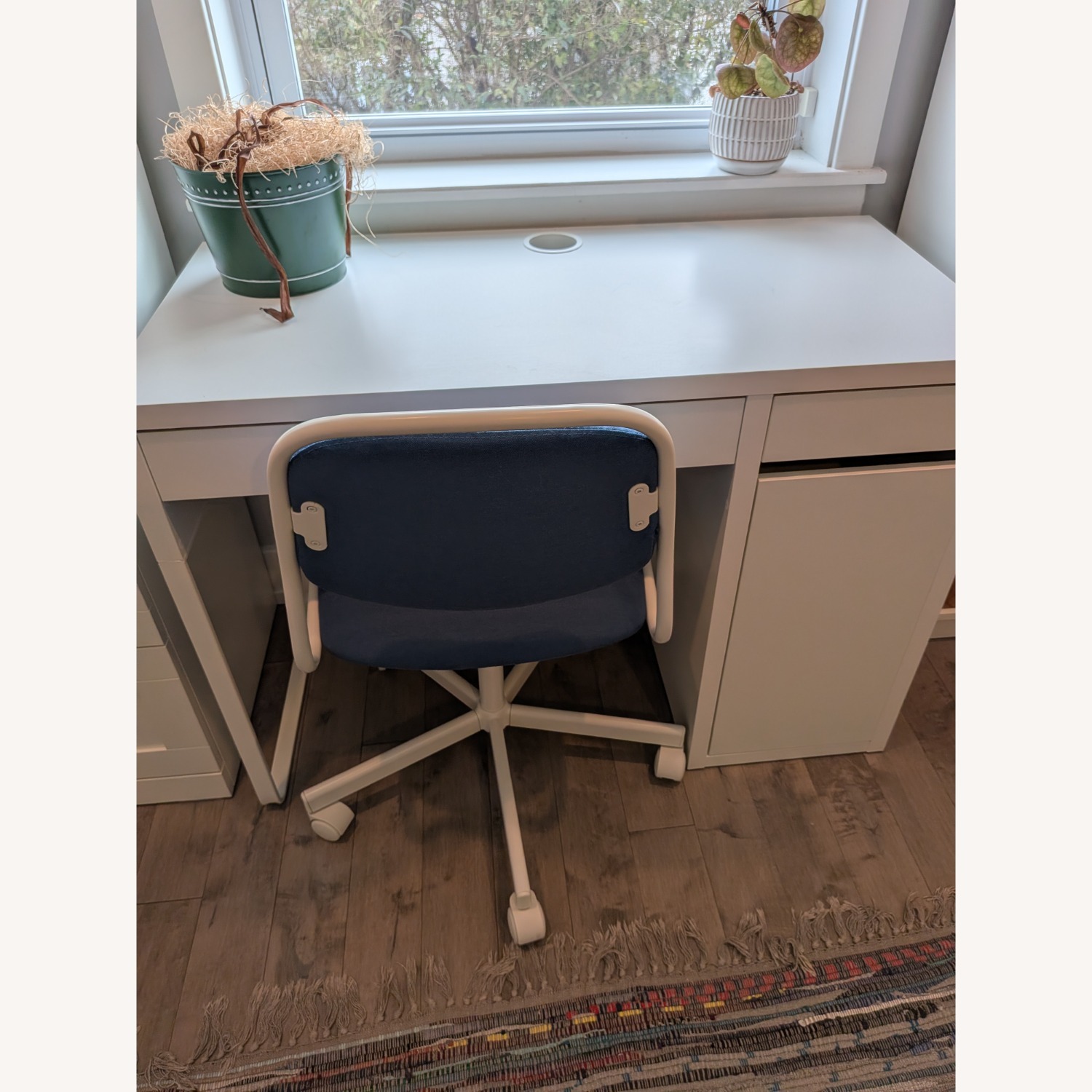 IKEA Micke White Wood Desk and Chair - image-1