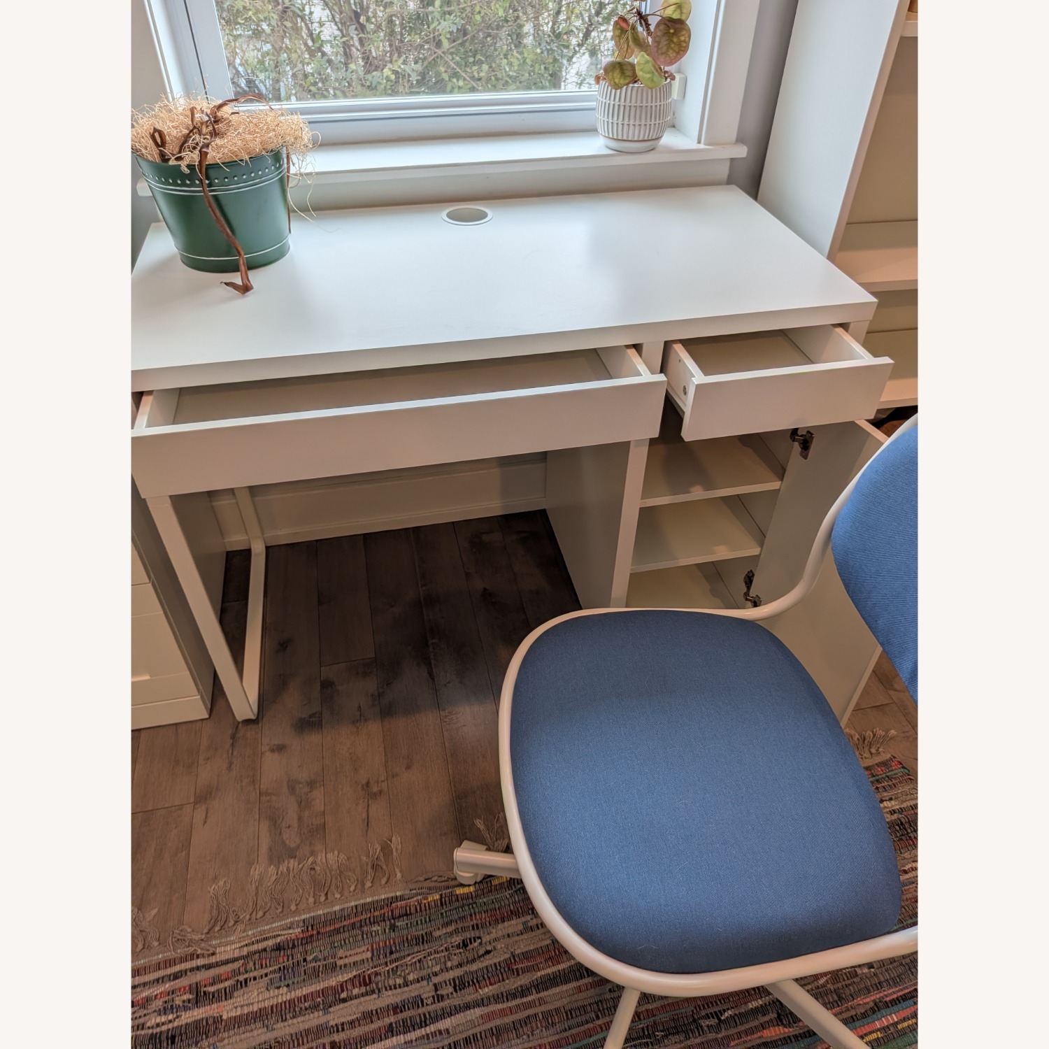 IKEA Micke White Wood Desk and Chair - image-2