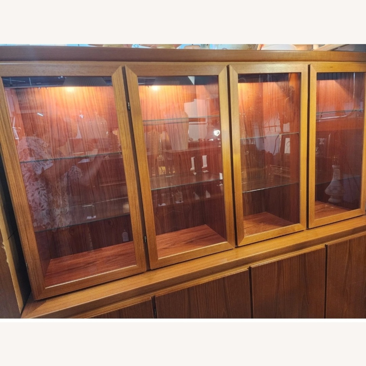 Danish Modern 2- Piece Teak China Hutch - image-1