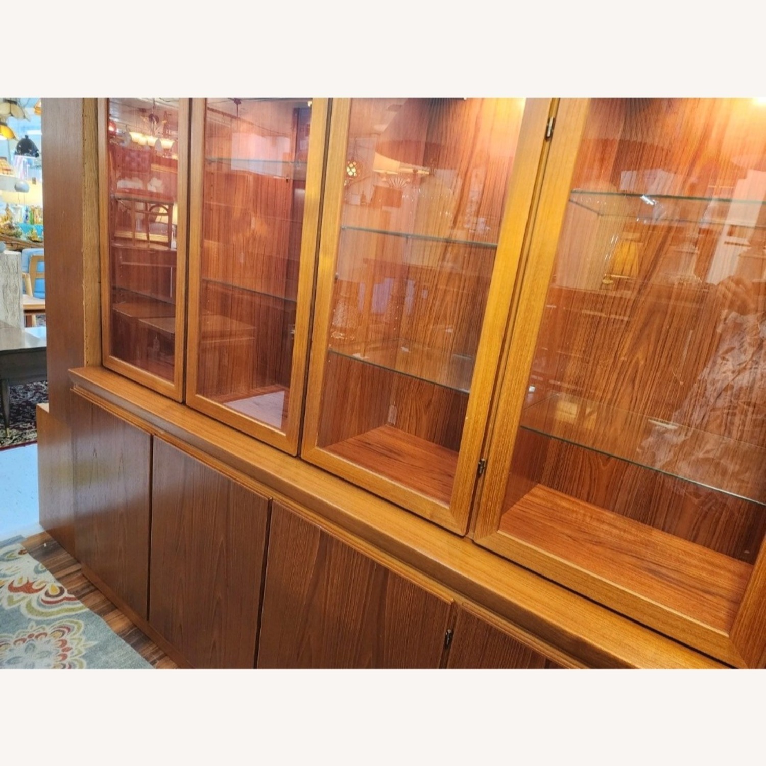 Danish Modern 2- Piece Teak China Hutch - image-4