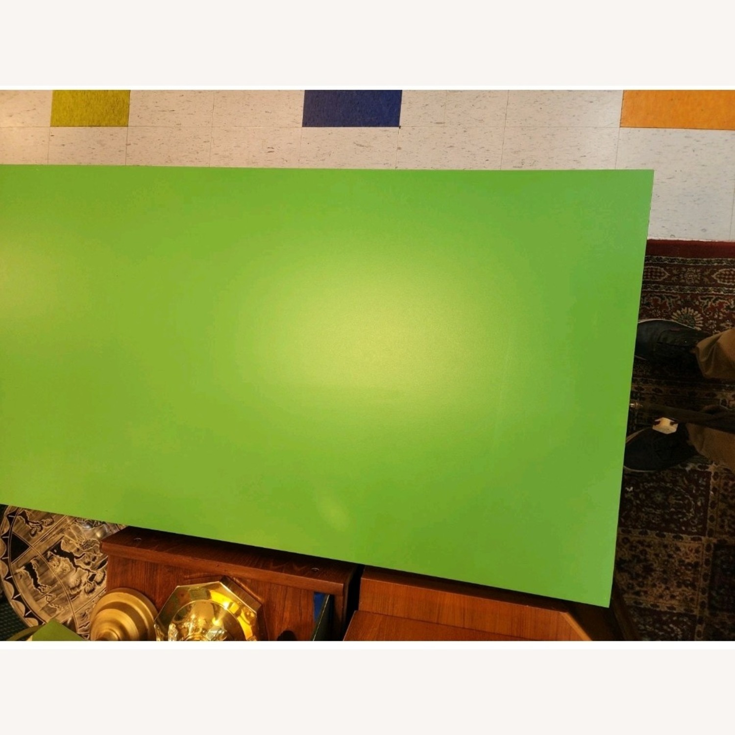  Parsons Vintage Lime Green Table - image-2