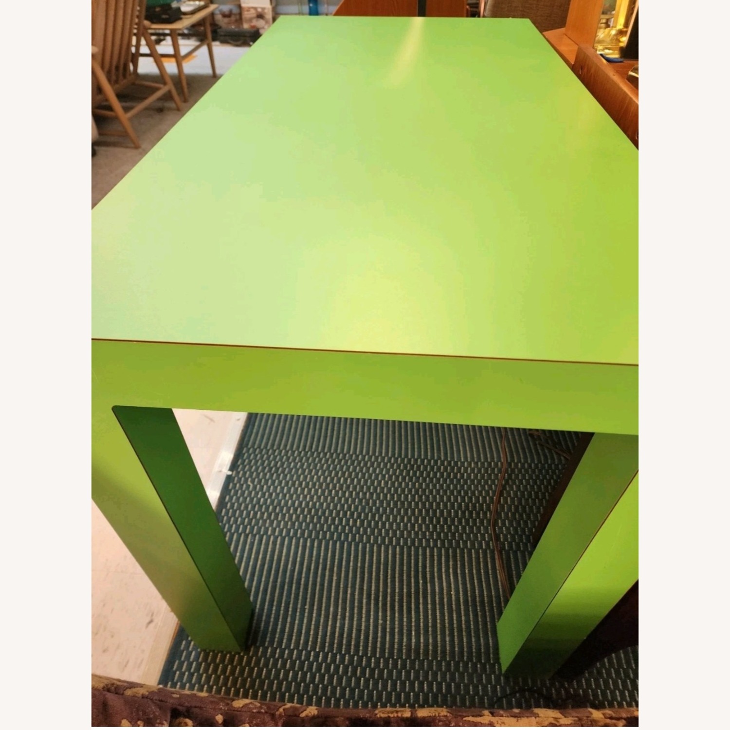  Parsons Vintage Lime Green Table - image-3