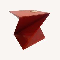 Cubic Modern Red Metal Side Tables