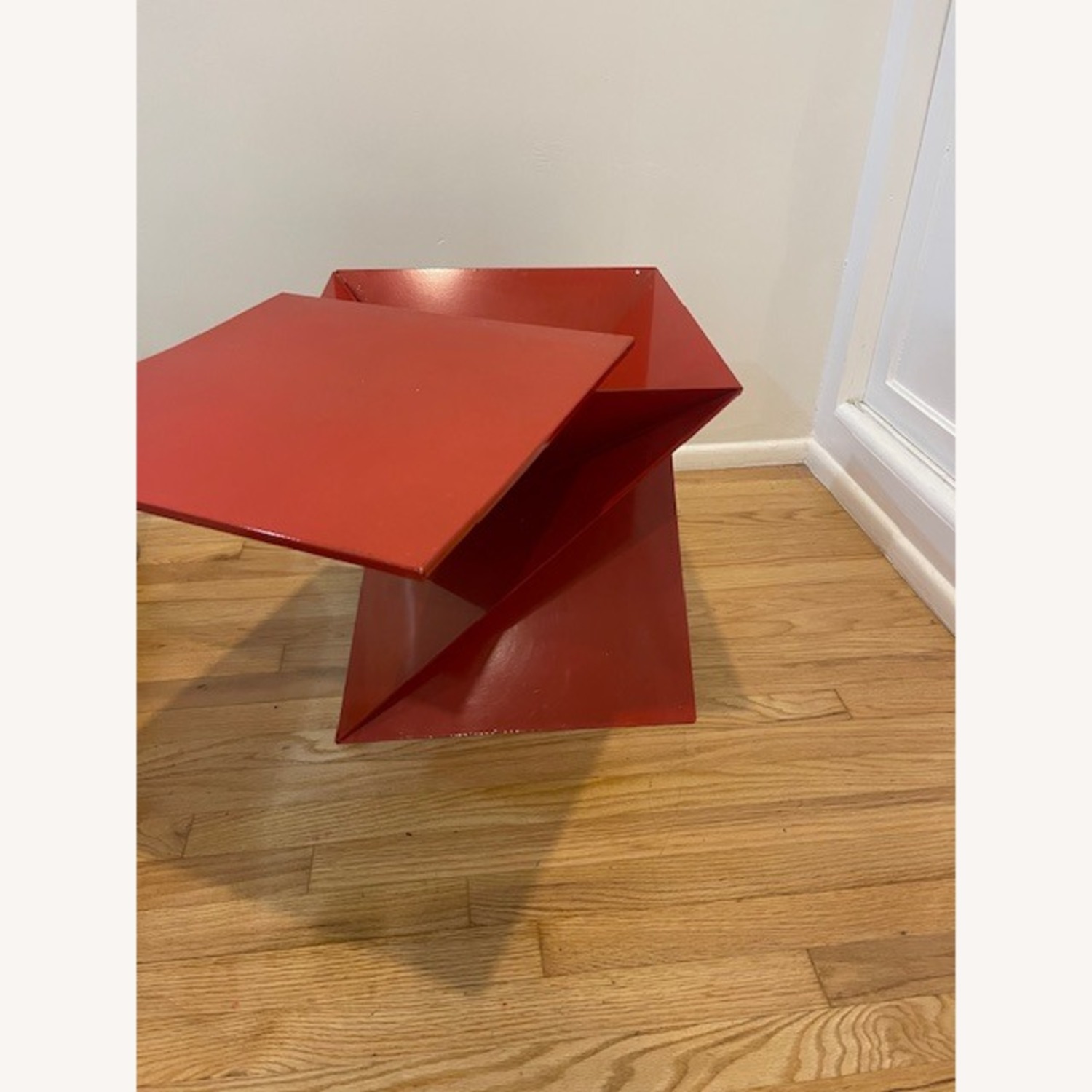 Cubic Modern Red Metal Side Tables - image-4