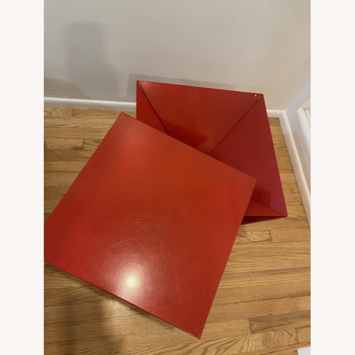 Cubic Modern Red Metal Side Tables - image-3