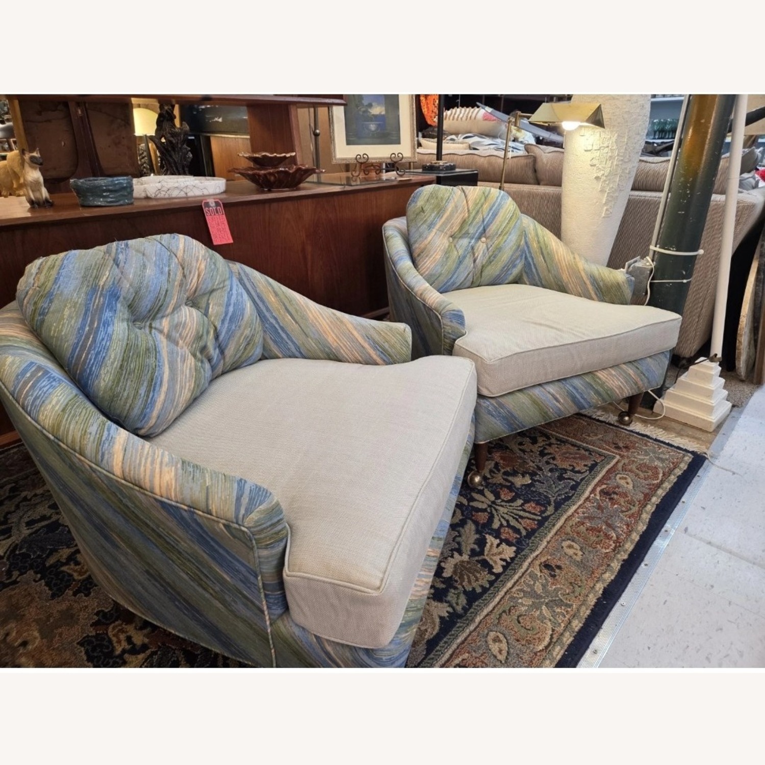 Pair of Mid Century Modern Lounge Club Chairs - image-1