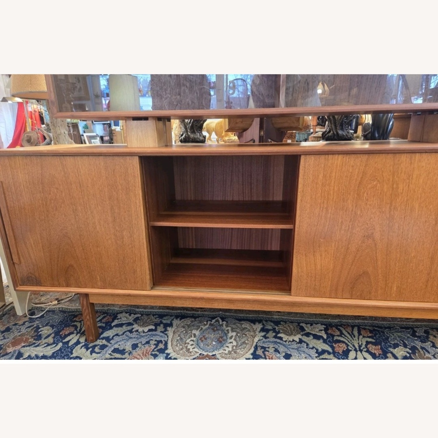 Two Piece Danish Teakwood Floating Hutch - image-6