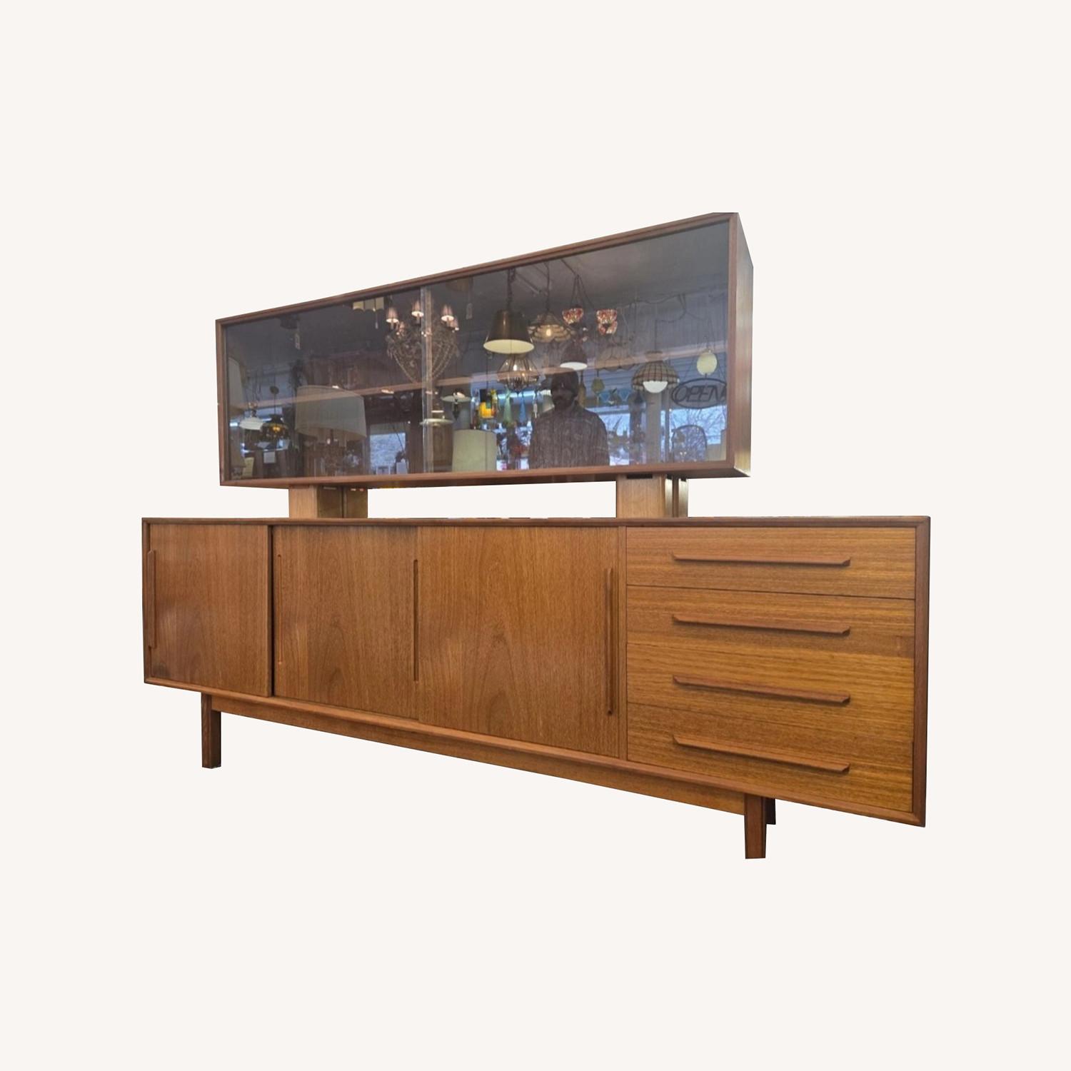 Two Piece Danish Teakwood Floating Hutch - image-0