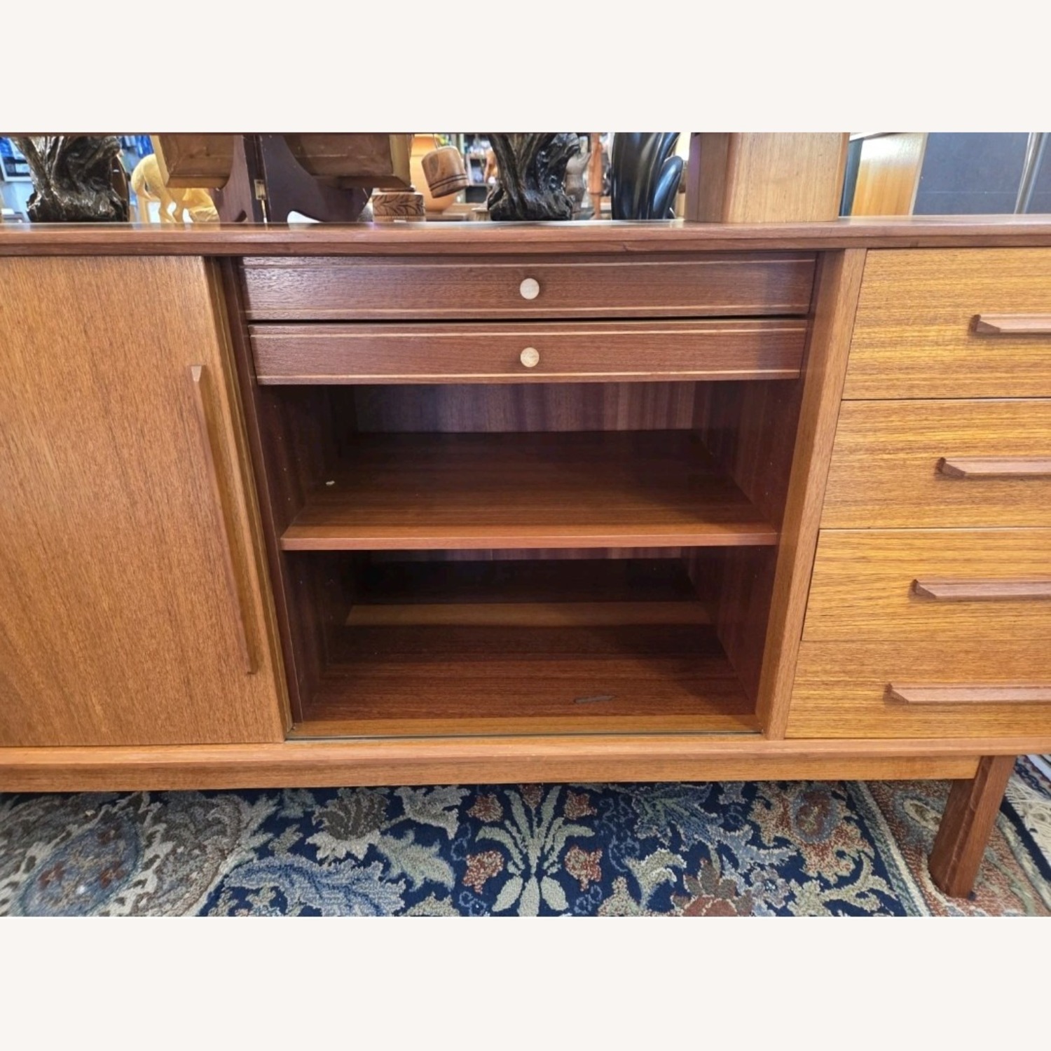 Two Piece Danish Teakwood Floating Hutch - image-5