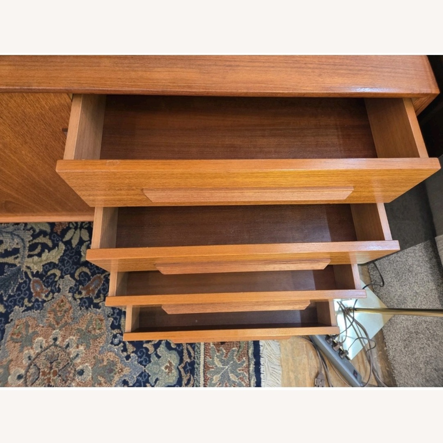 Two Piece Danish Teakwood Floating Hutch - image-19