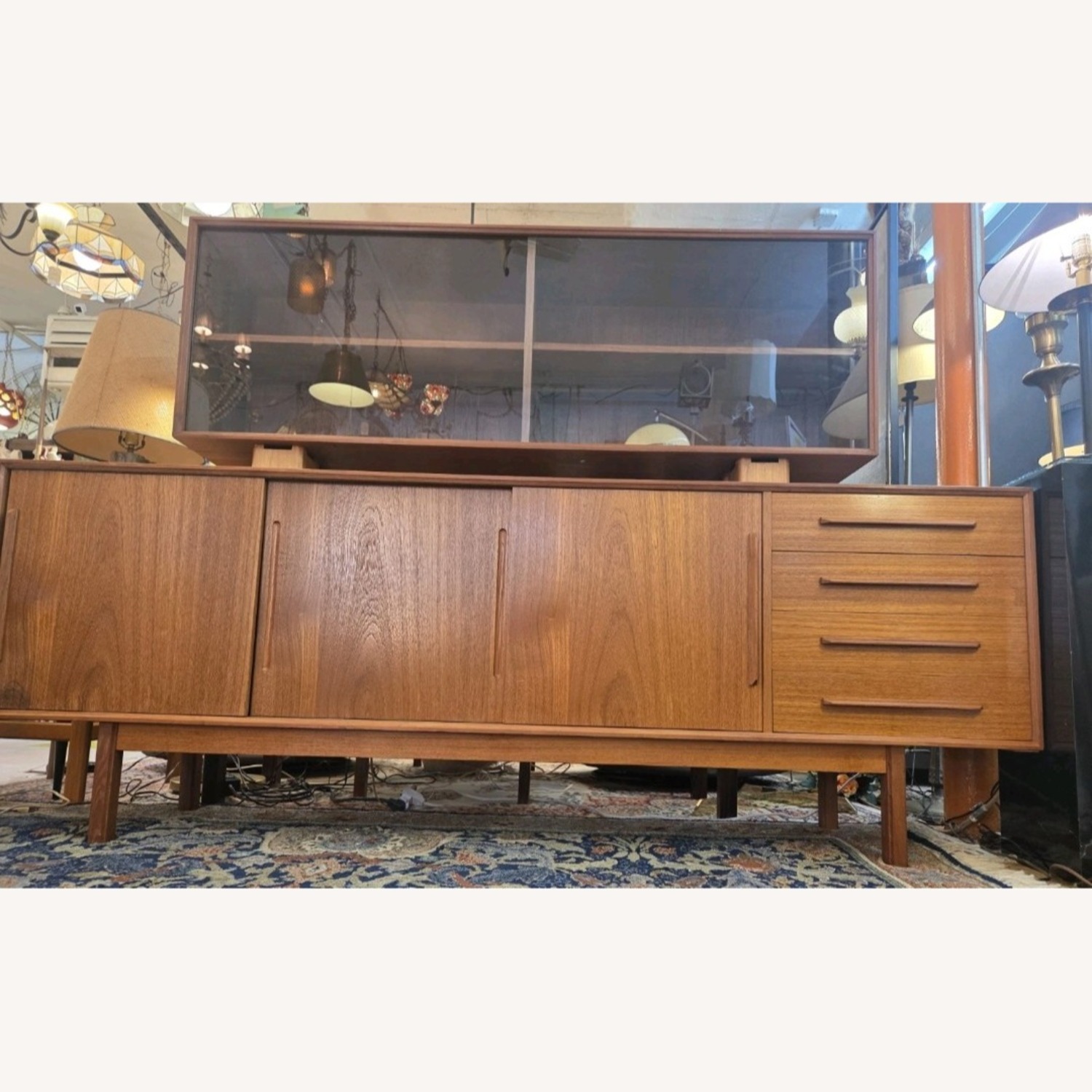 Two Piece Danish Teakwood Floating Hutch - image-18