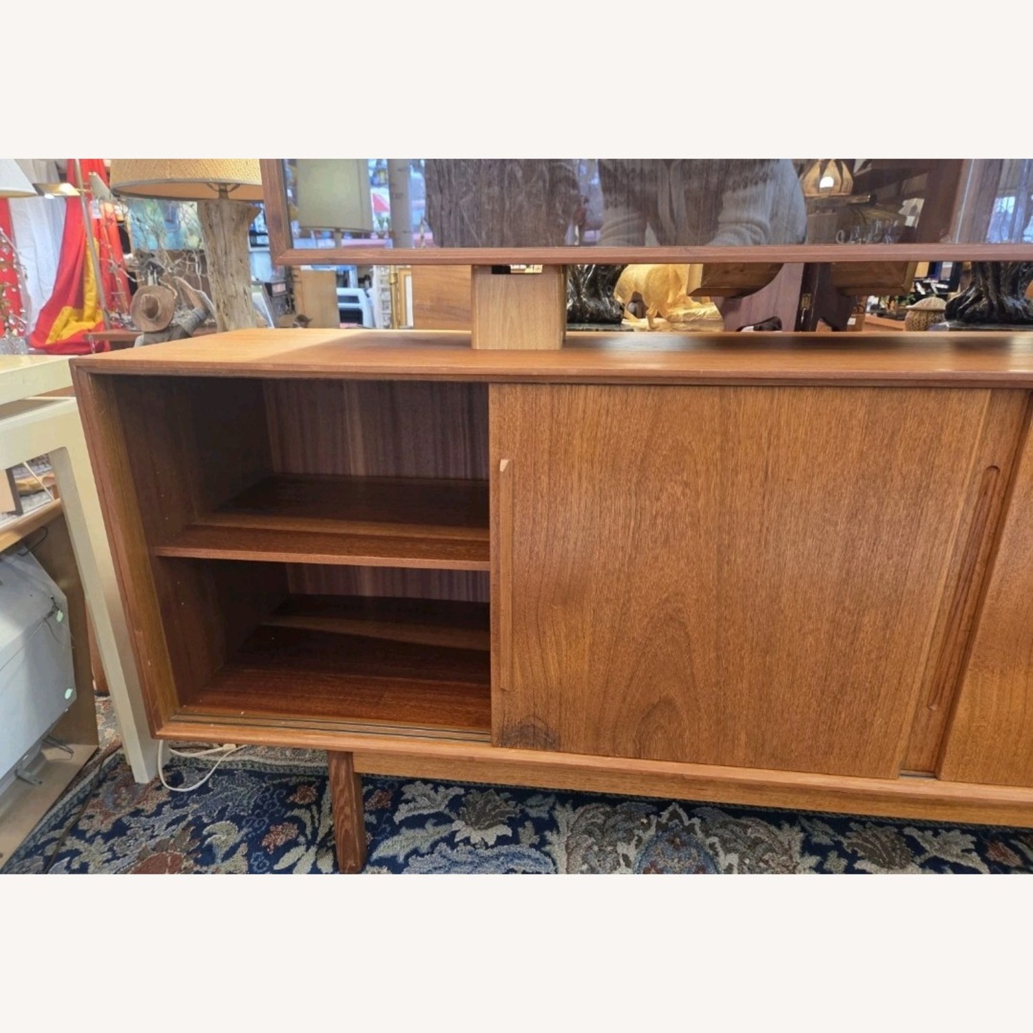 Two Piece Danish Teakwood Floating Hutch - image-4